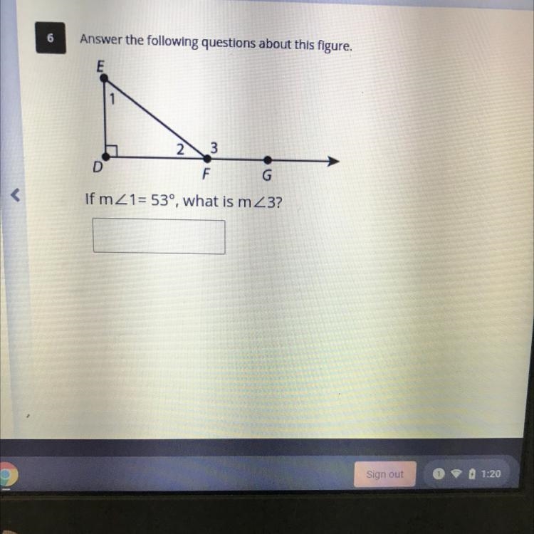 6 Answer the following questions about this figure. If mZ1= 53°, what is mZ3?-example-1