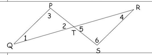 Given: ∠2 ≅ ∠3 and ∠5 ≅ ∠6 Prove: PQ || RS-example-1