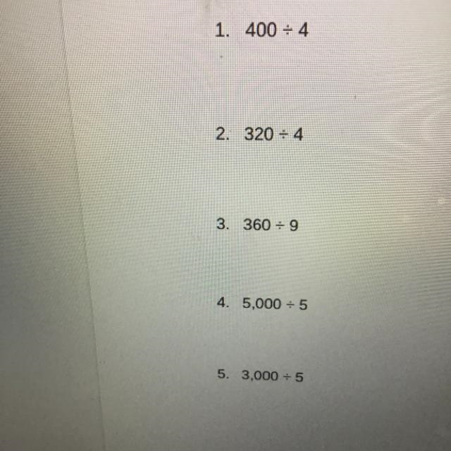 1. 400 +4 2. 320+ 4 3. 360 +9 4. 5,0005 5. 3,000 +5-example-1