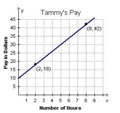 The graph shows the number of hours that Tammy spends typing for work, x, and the-example-1