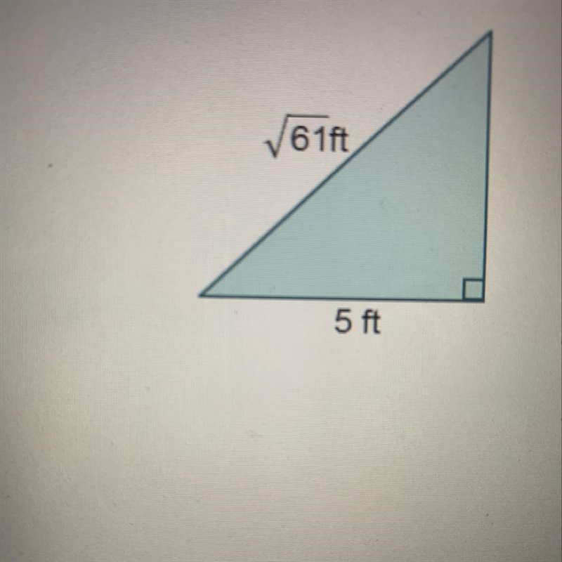 Consider the right triangle with giving measures what is the length of the missing-example-1