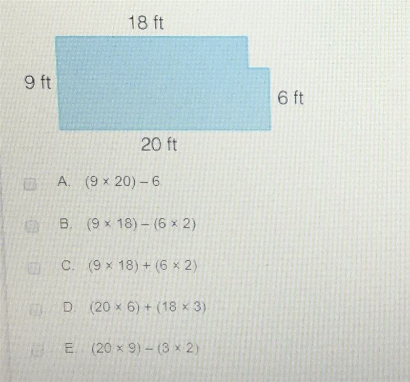 Which on of the following expression can be used to find the area of the polygon? Select-example-1