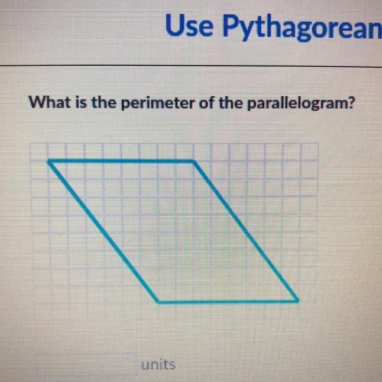 What is the perimeter of the parallelogram? units-example-1