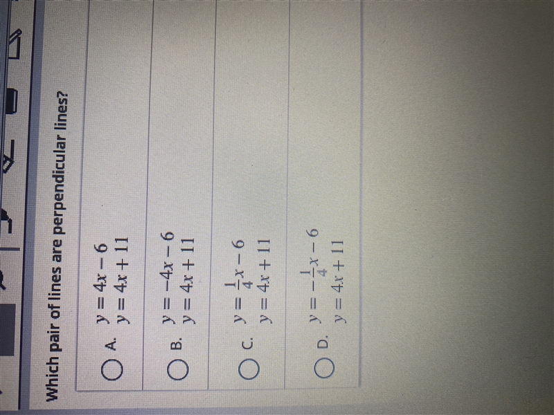 Which pair of lines are perpendicular lines?-example-1