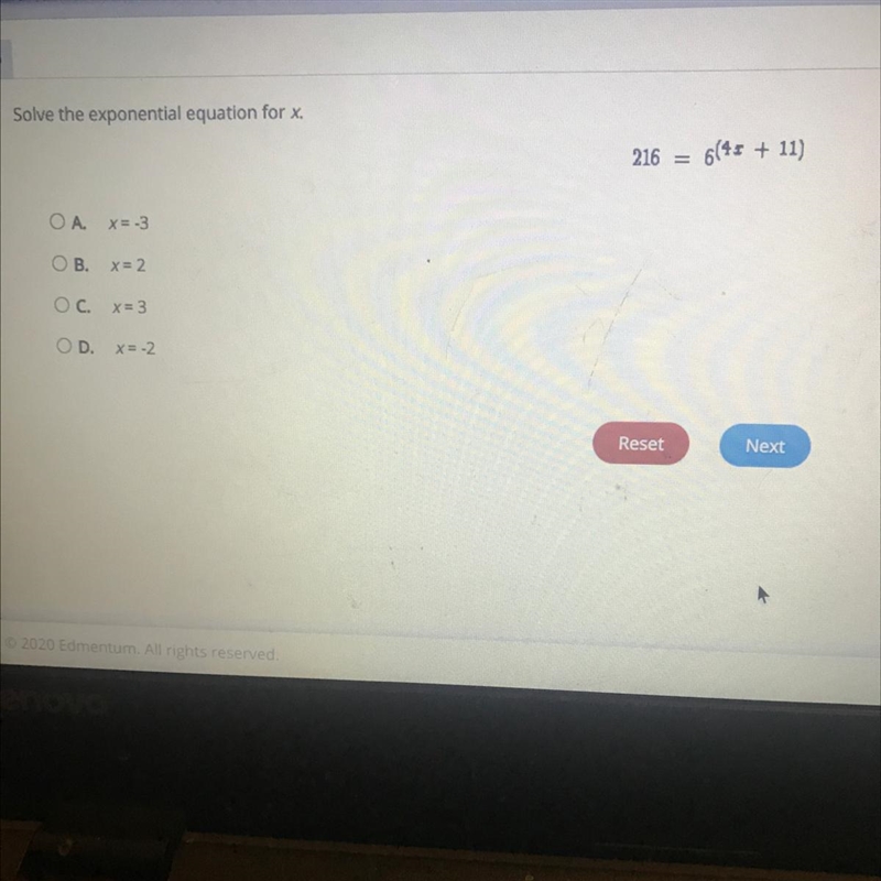 Solve the exponential equation for x-example-1