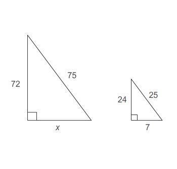 The triangles are similar. What is the value of x? Enter your answer in the box. x-example-1