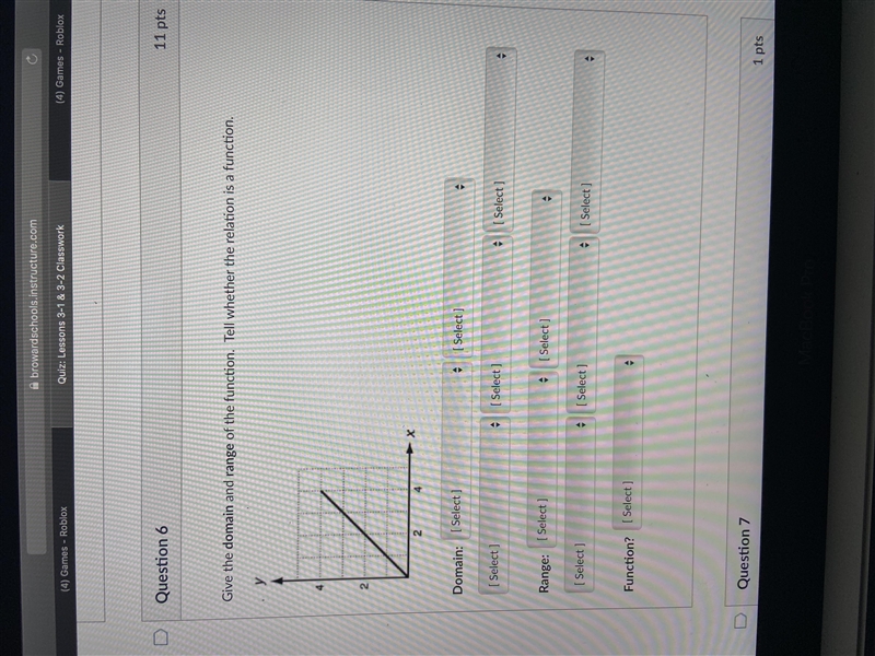 Give the domain and range of the function. Tell whether the relation is a function-example-1