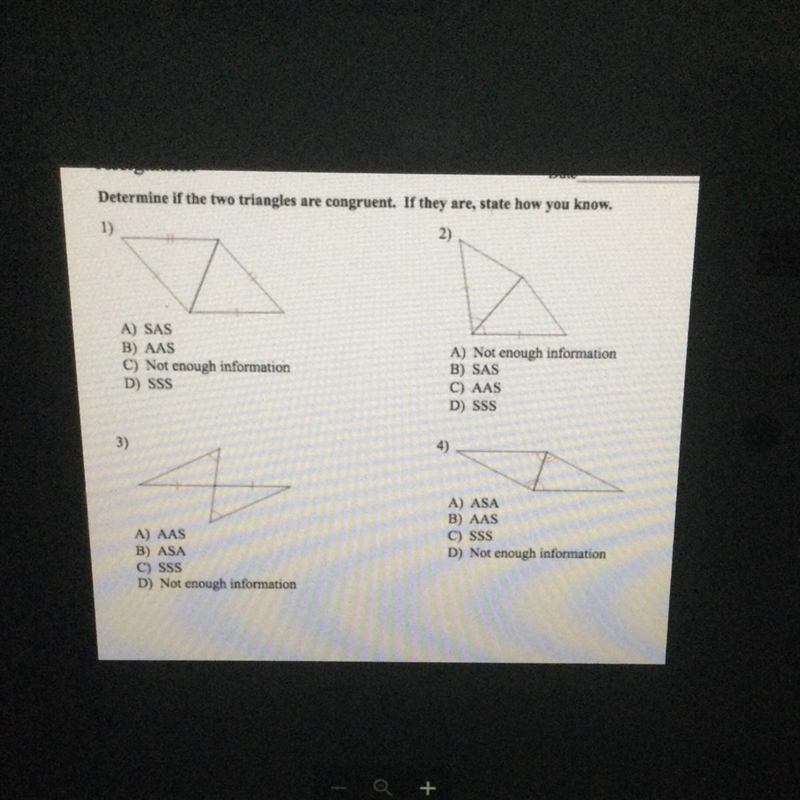 Determine if the two triangles are congruent. If they are, state how you know.-example-1