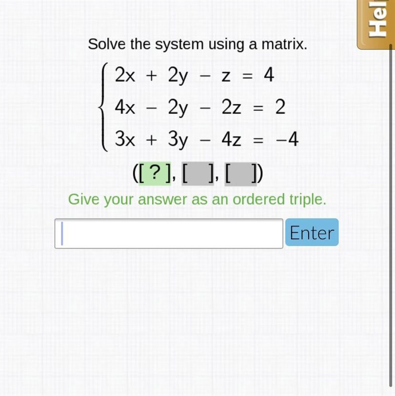 Use a matrix to solve the system:-example-1