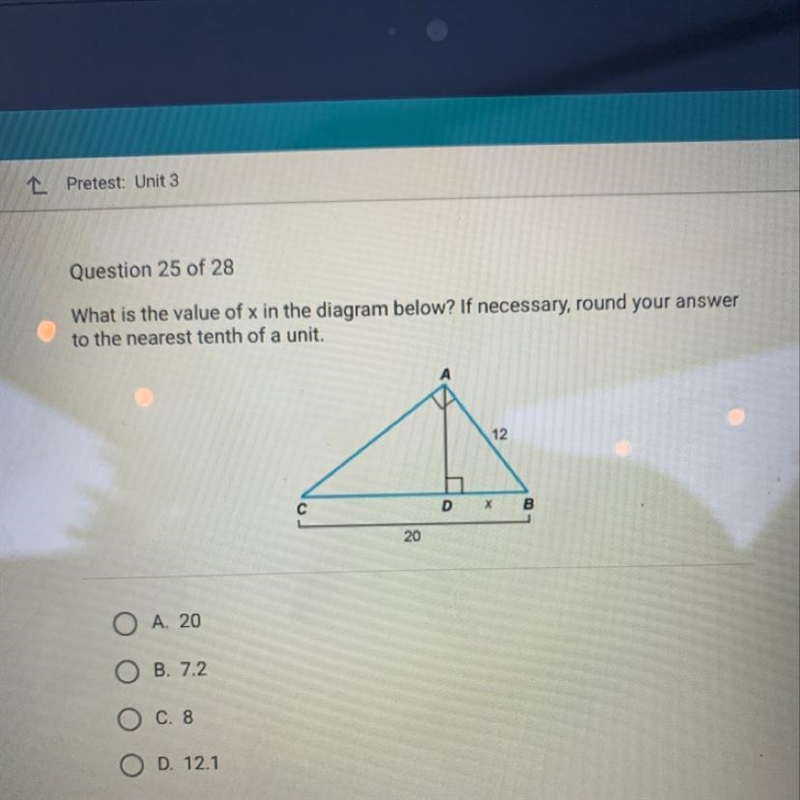 What is the value of x in the diagram below?-example-1