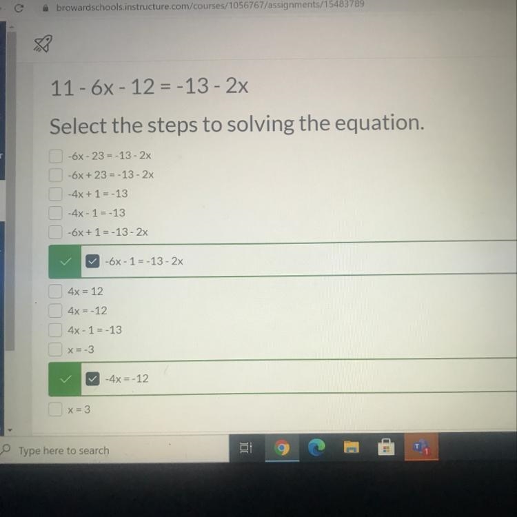 Select the steps for solving the equation need one more already have two-example-1