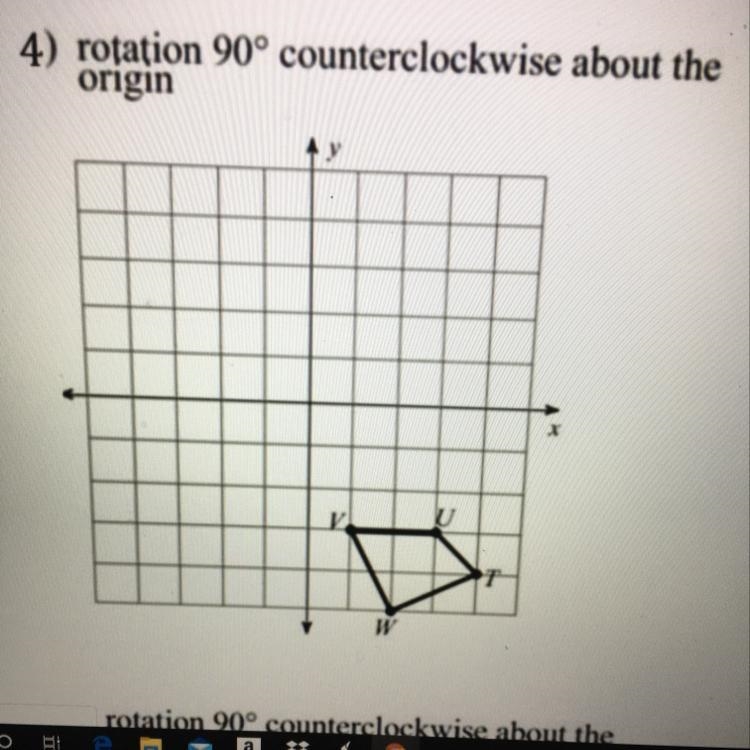 What are the points for a 90 degree rotation counterclockwise about the origin-example-1