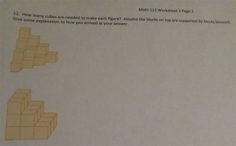 Can someone help me figure out how many cubes are needed to make each figure?Please-example-1