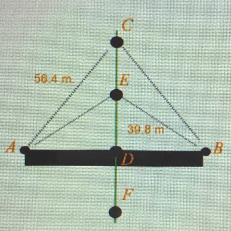 An engineer is designing a new bridge that will support more cars. Segment CF is held-example-1