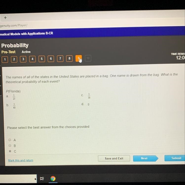 Theoretical probability of each event?-example-1