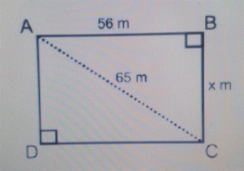 Help pls!! ABCD is a rectangle. What is the value of x? a) 9 meters b) 28 meters c-example-1