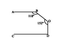 In the given diagram if AB || CD, ∠ABO = 118° ∠BOD = 152° then find the value of ∠ODC-example-1