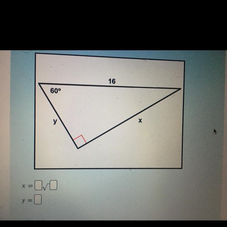 Find the missing lengths and leave answers as radicals in simplest form-example-1