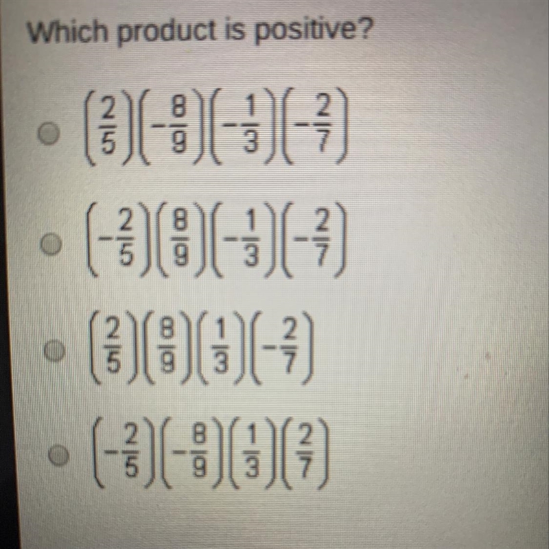 Which product is positive?-example-1