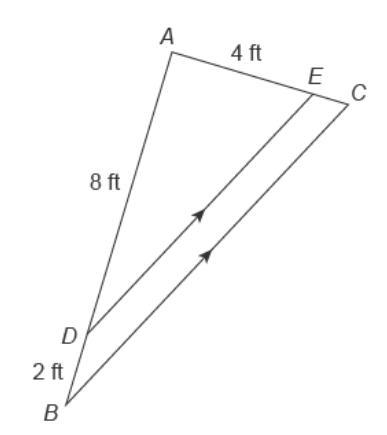 46 POINTS PLZ I NEED HELP NOW!!!!!! In the image below, DE∥BC. Find the measure of-example-1