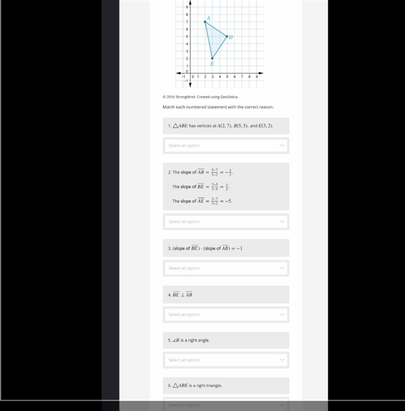 Select one of these options to each of these 6 question thar apply to A .Slope formula-example-1