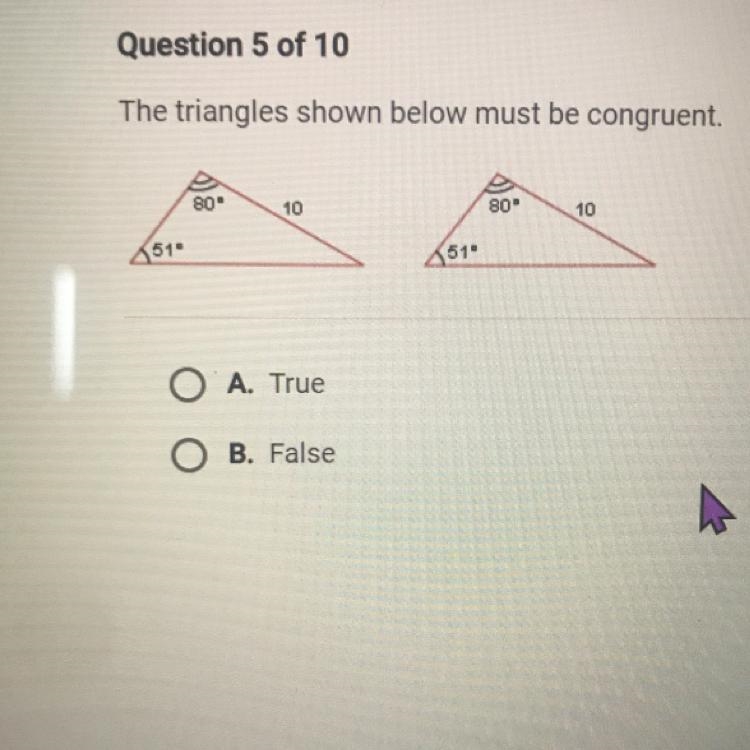 The triangles shown below must be congruent.-example-1