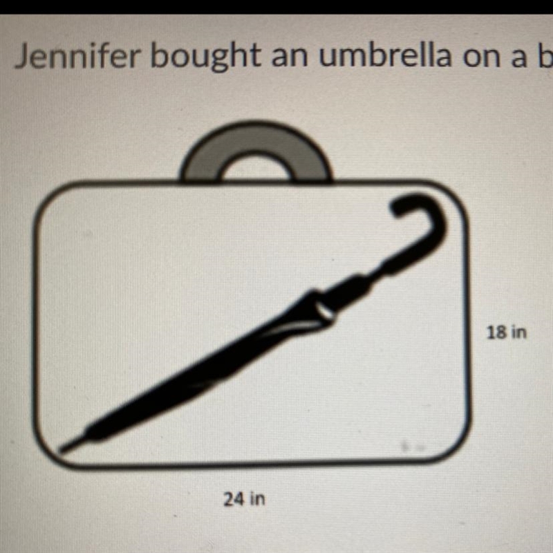 Jennifer brought an umbrella on a business trip. The umbrella is 29 inches long. Jennifer-example-1