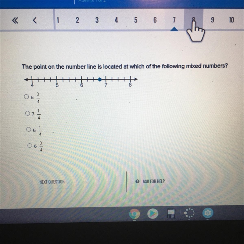 The point on the number line is located at which of the following mixed numbers?-example-1