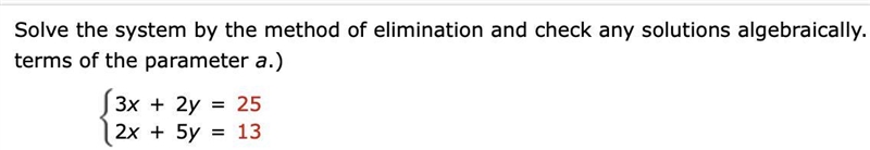 Solve the system by the method of elimination.-example-1