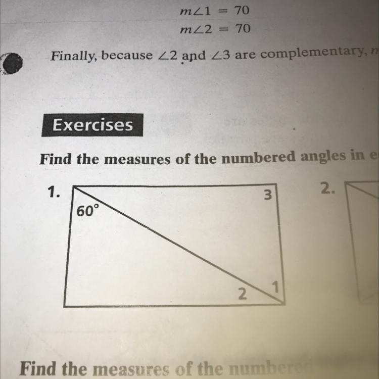 Find the measures of the numbers angles in each rectangle-example-1