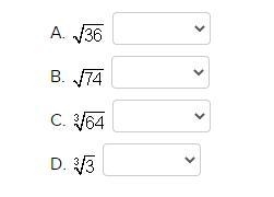 Determine whether each expression is rational or irrational.-example-1