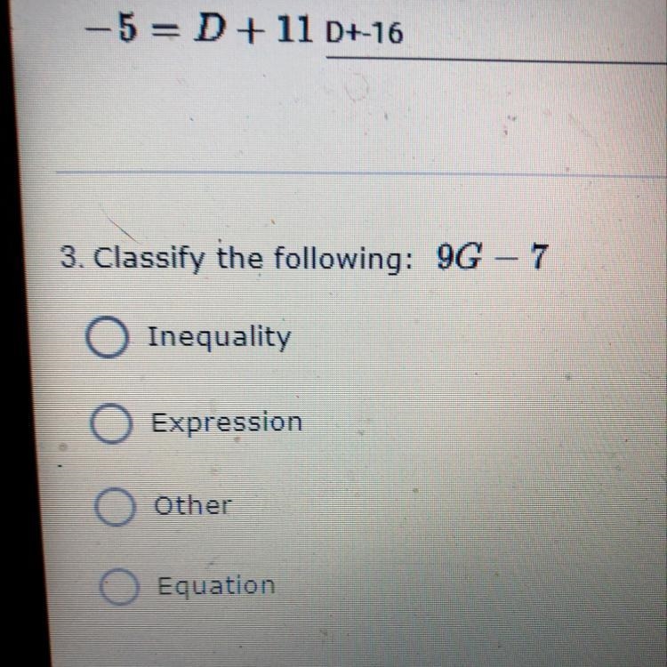 Classify the following: 9G-7-example-1