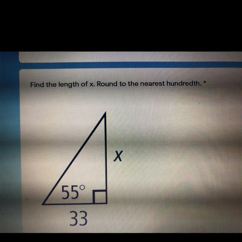 Find the length of x. Round to the nearest hundredth.-example-1