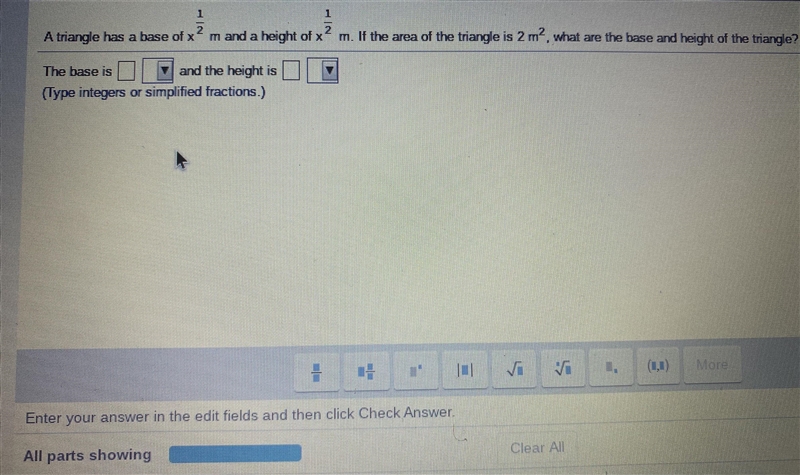 What is the base and the height of the triangle?-example-1