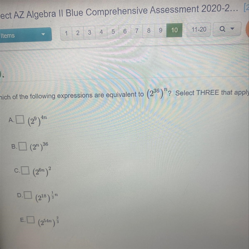 Which of the follow wing expressions are equivalent to (2^36)^n-example-1