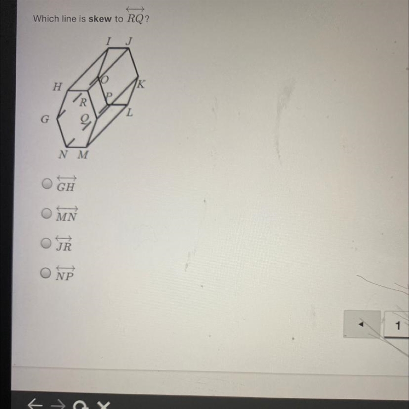 Which like is the Skew to RQ. (hint not MN)-example-1