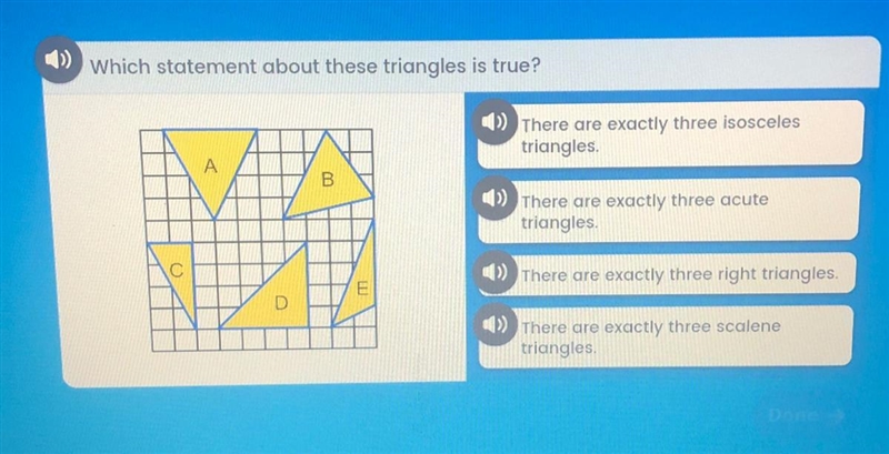 ) which statement about these triangles is true? ») There are exactly three isosceles-example-1