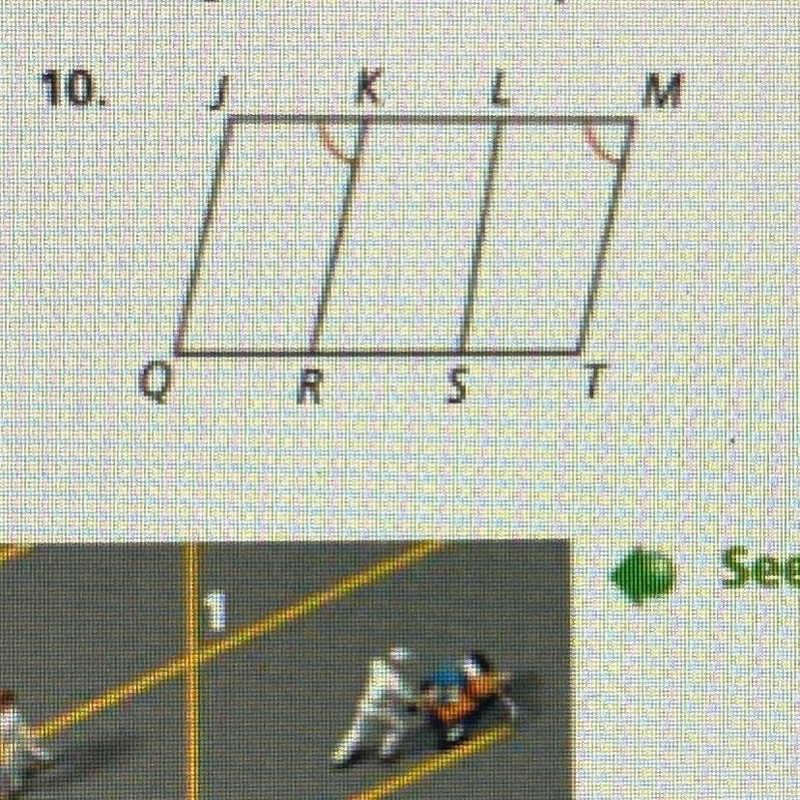 Which lines or segments are parallel? Justify your answer.-example-1