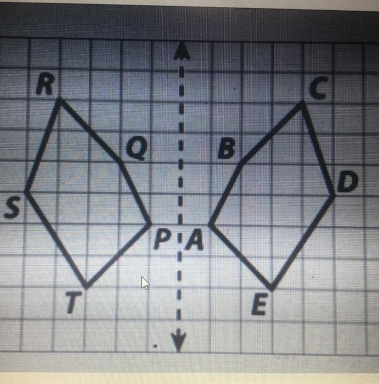 1.) Which pair of sides are corresponding sides? A) EA and ST B) CD and RS C) DE and-example-1