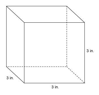 What is the volume of the cube? 9 cubic inches 27 cubic inches 54 cubic inches 36 cubic-example-1