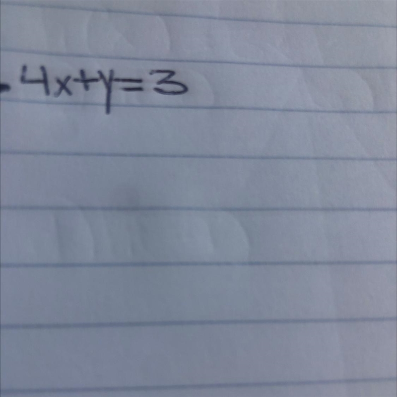 Determine the slope and the y intercept . 4x+y=3 please help-example-1