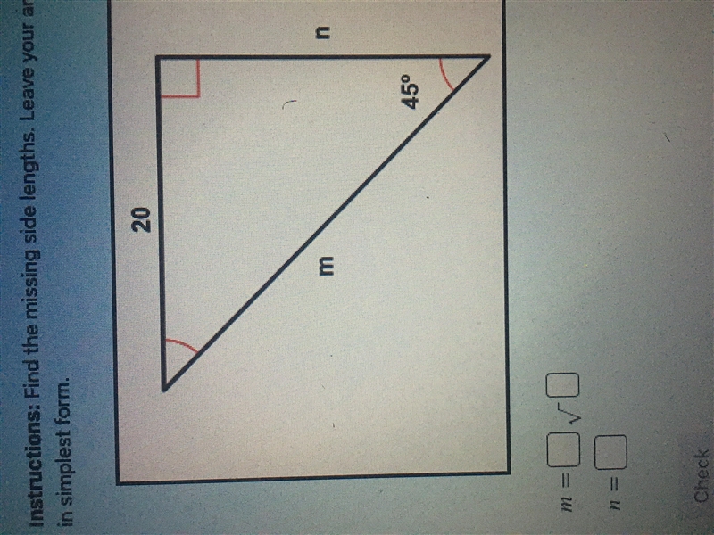 Find the missing side lengths leave your answers as radicals-example-1