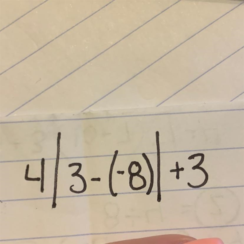 What is the value of 4|3-(-8)|+11-example-1