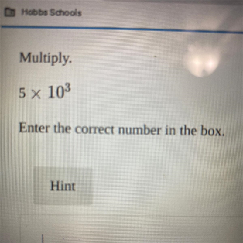 Multiply. 5 x 10 the power of three-example-1