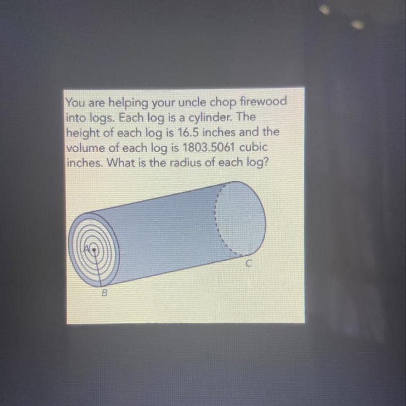 What is the radius of each log-example-1