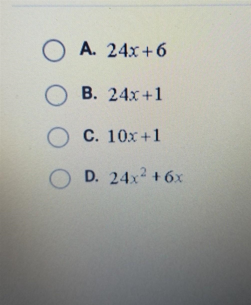 If f(x) = 6x and g(x) = 4x+1, find (fog)(x).​-example-1