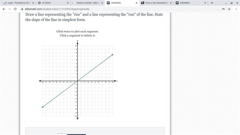 Draw a line representing the "rise" and a line representing the "run-example-1