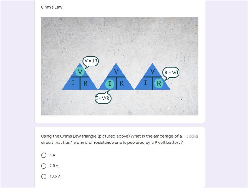 Using the Ohms Law triangle (pictured above) What is the amperage of a circuit that-example-1