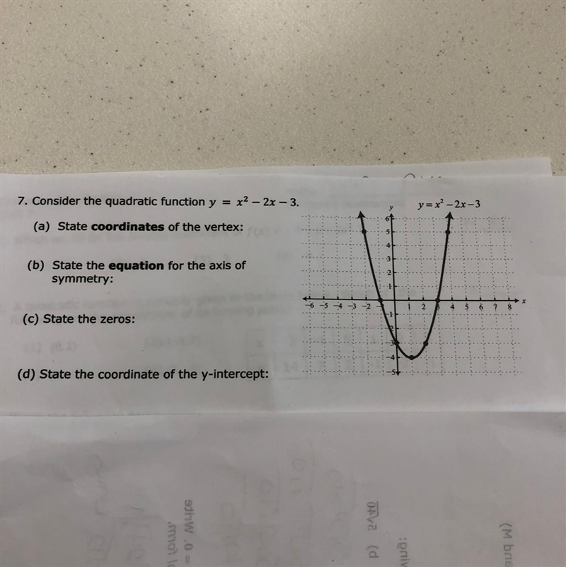 The graph of the function f(x) =ax2+bc+c is given below. Could the factors of f(x-example-1