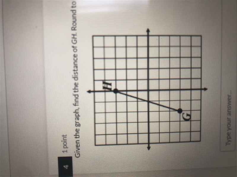 Given the graph, find the distance of GH. Round to the nearest tenth.-example-1